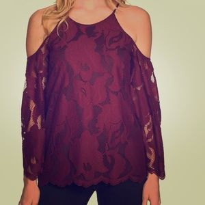 Cold Shoulder Lace Top